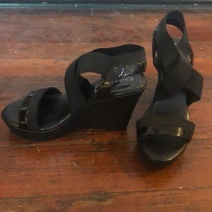 Charles by Charles David Black strappy wedges